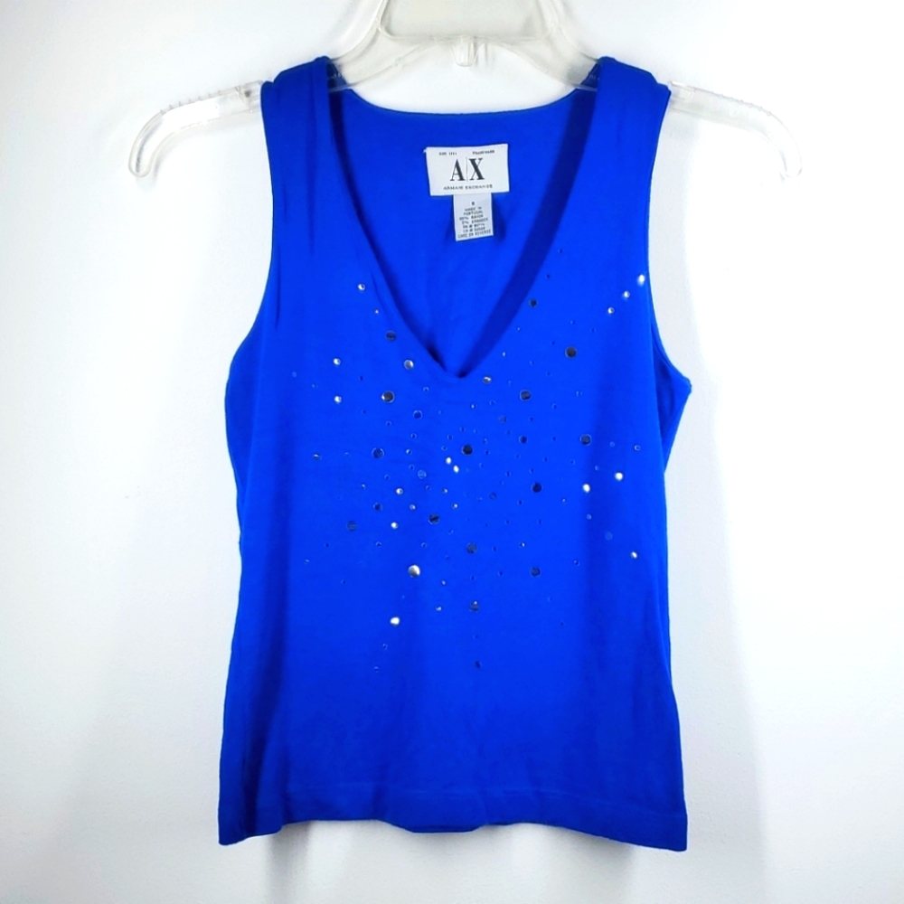 Armani Exchange Royal Blue Bling Tank Top S